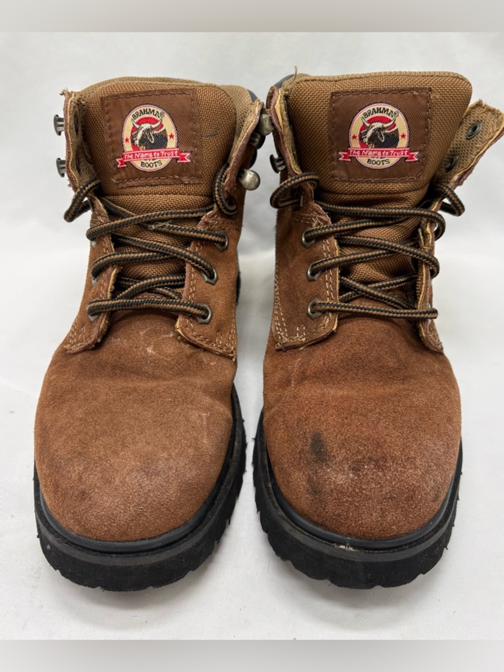 Brahma Steel Toe Safety Slip Resistant Men’s 6 Women’s 7 1/2 Work Boots Brown
